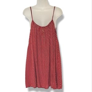 Hollister I Love H81 Tunic Tank Hippie Dress Red & White Polka Dot Size S